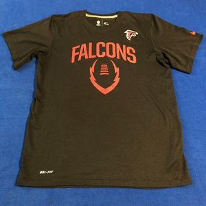Men's Atlanta Falcons Nike Dri-Fit Black Football Short Sleeve Shirt Size M